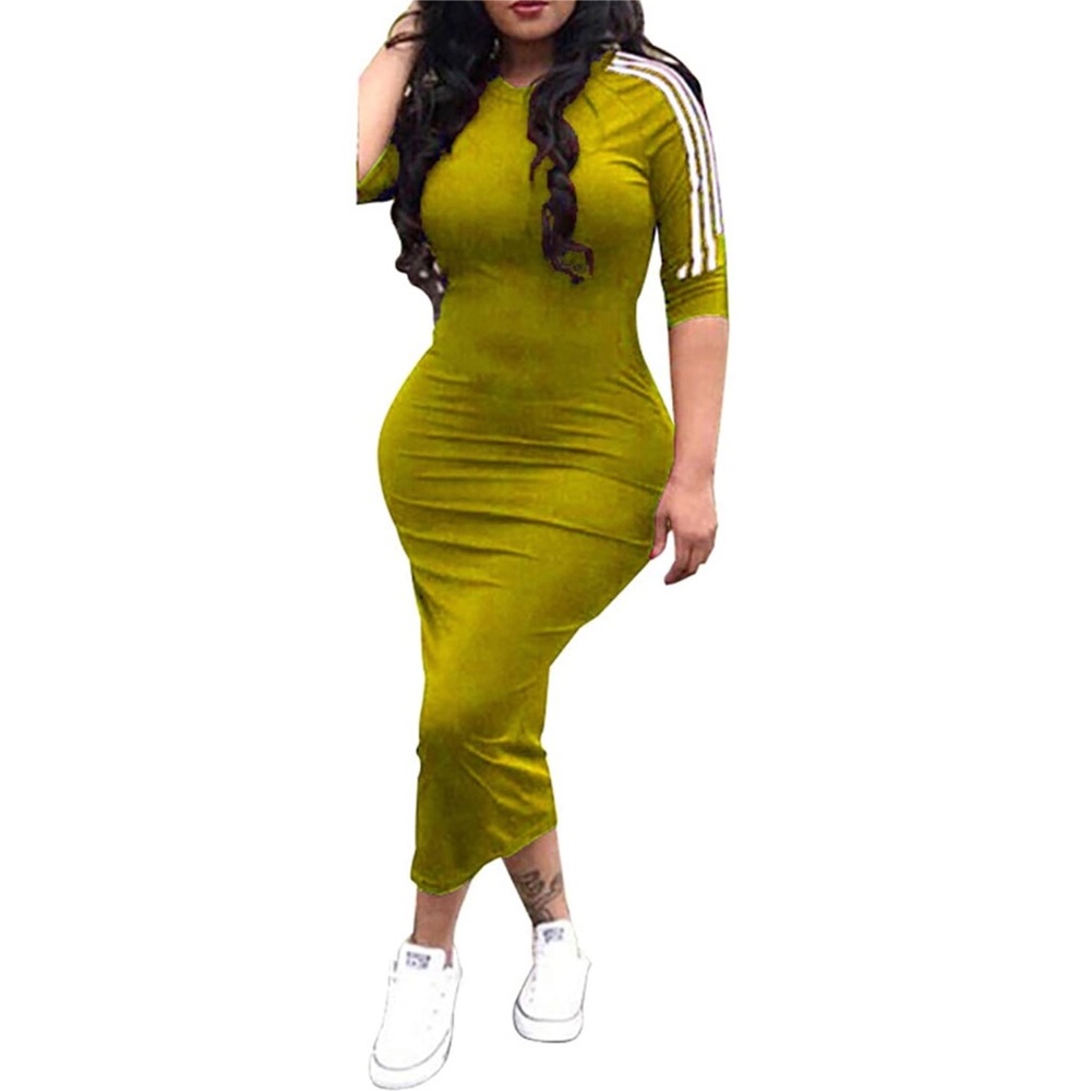 Bodycon Dress Half Sleeve Pencil Midi